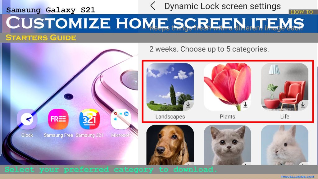 customize galaxys21 homescreen selectcateg