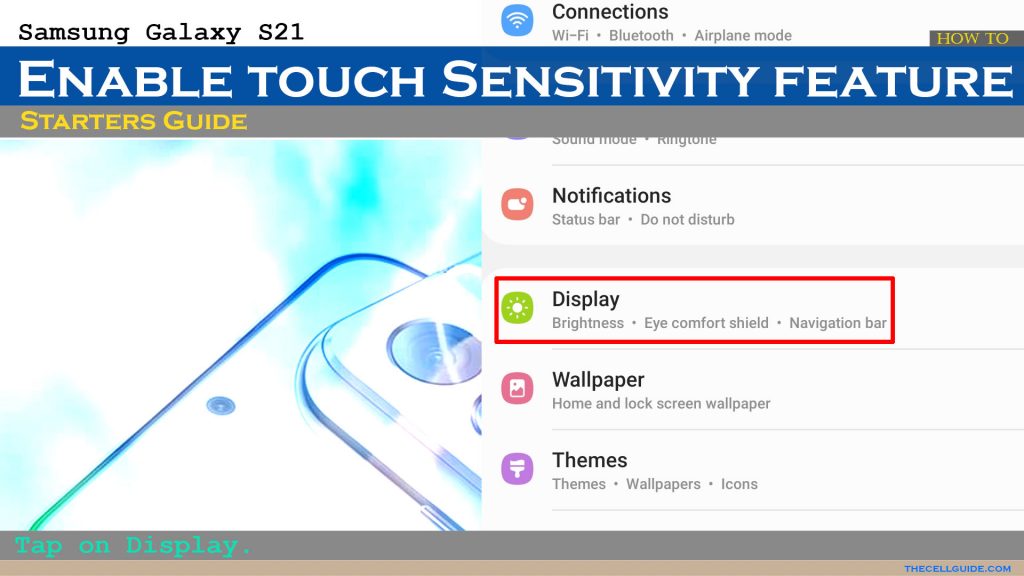 how to change screen sensitivity on samsung s21 