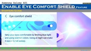 How to Enable Samsung Galaxy S21 Eye Comfort Shield Feature | One UI 3.1 Blue Light Filter