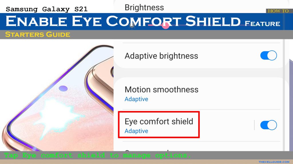 enable galaxys21 eye comfort shield manageecs