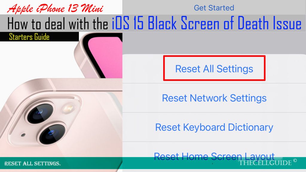 fix iphone13 black screen of death issue resetallsettings