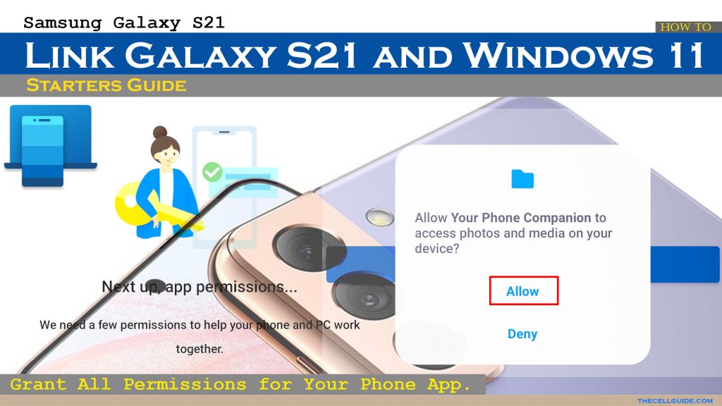 link galaxy s21 and windows 11 via linktowindows allow