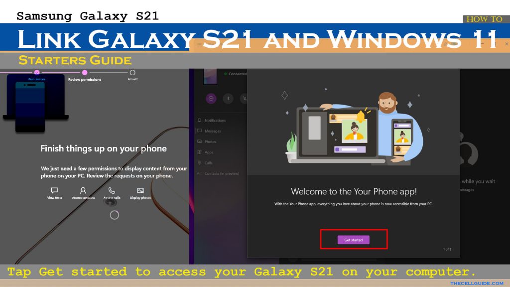 link galaxy s21 and windows 11 via linktowindows synced