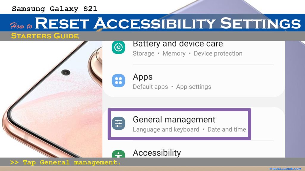 reset accessibility settings galaxys21 genmngt