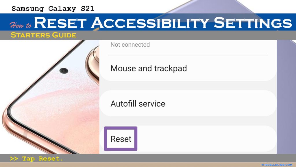 reset accessibility settings galaxys21 reset