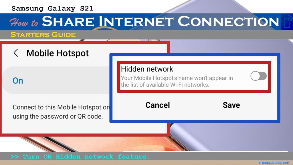 share internet galaxy s21 hidenetwork