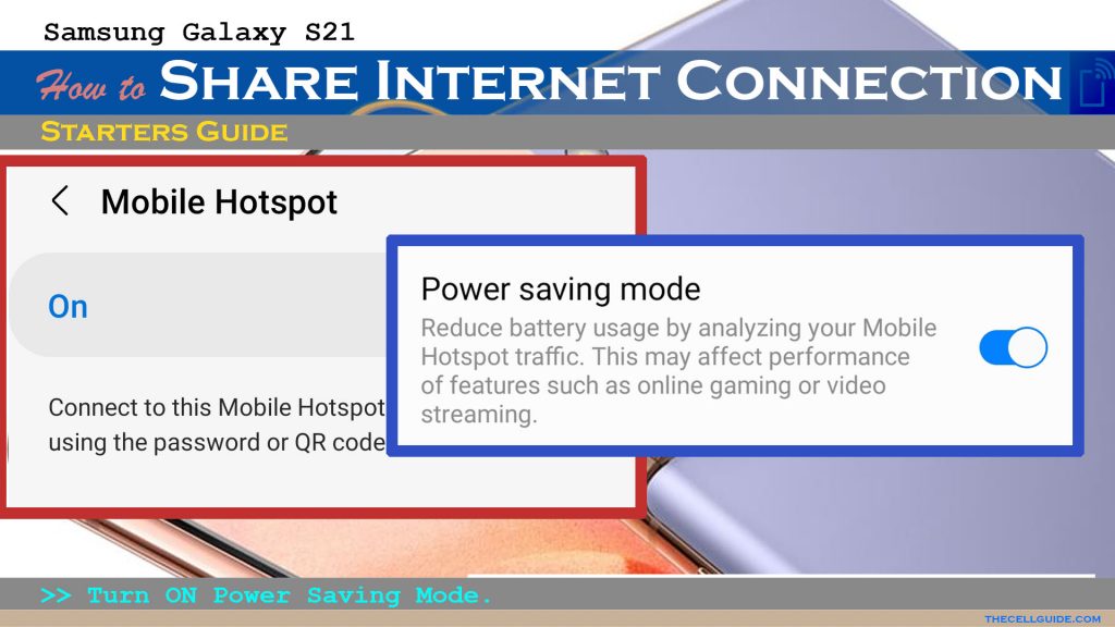 share internet galaxy s21 powersavingon