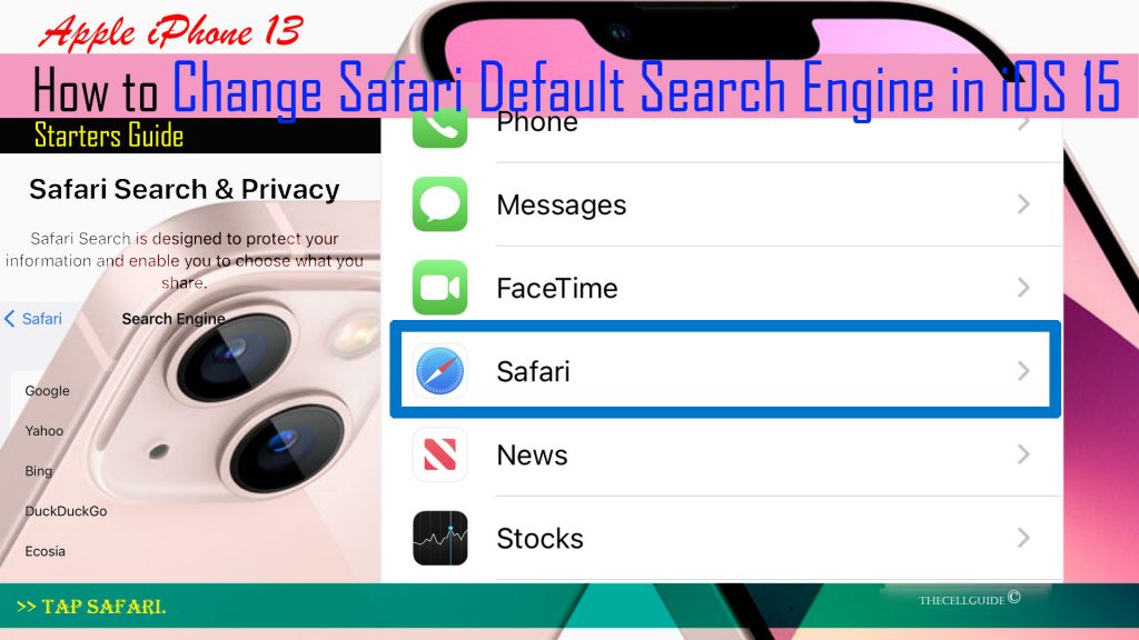 change default safari search engine iphone13 safari