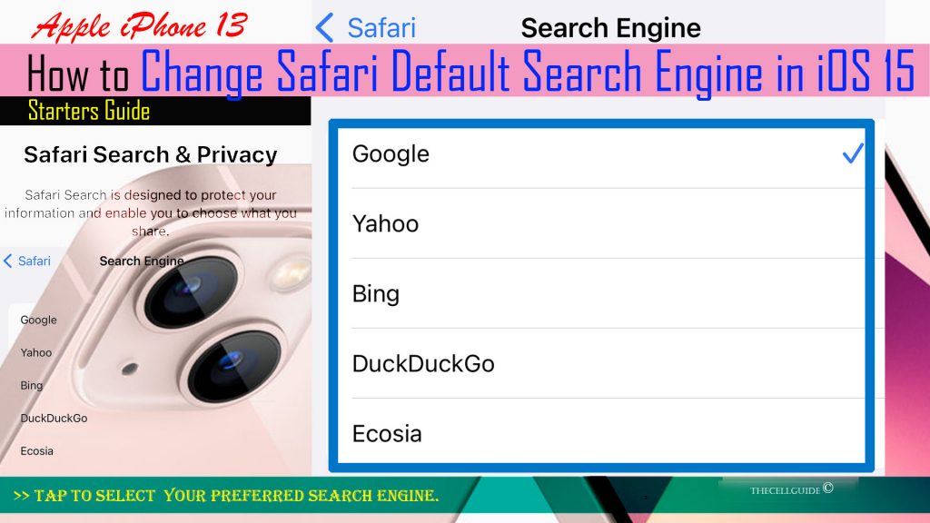 change default safari search engine iphone13 set