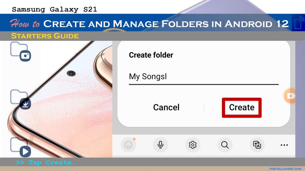 create new folder galaxys21 createfolder