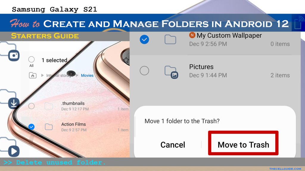 create new folder galaxys21 deletefolder