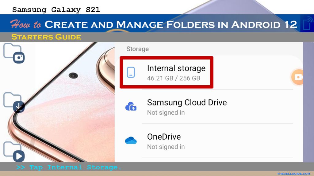 create new folder galaxys21 internal storage