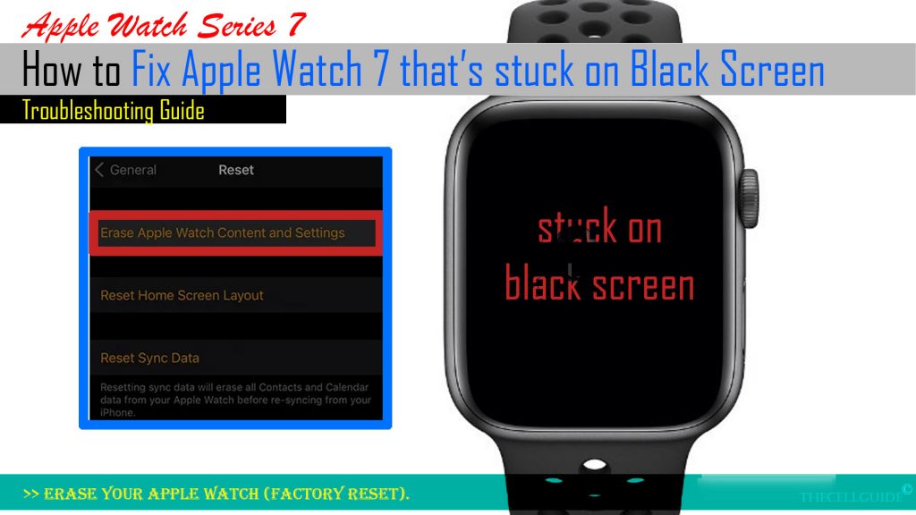 fix apple watch7 stuck on black screen factoryreset
