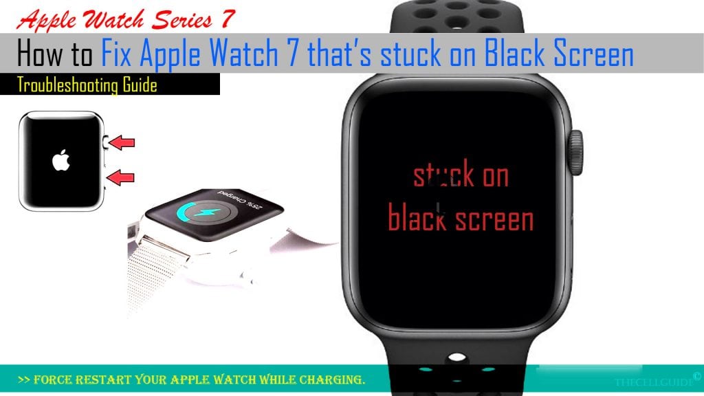 fix apple watch7 stuck on black screen forcerestartcharging
