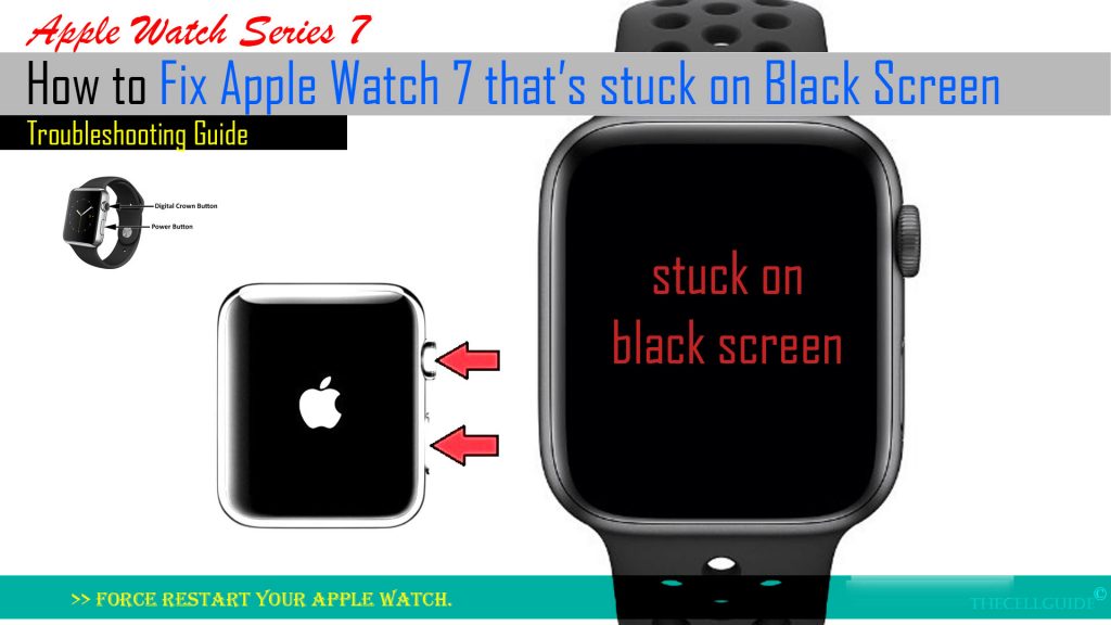 fix apple watch7 stuck on black screen forcerestartwatch7