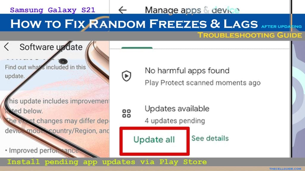 fix galaxy s21 randomly freezes lags after updating update apps