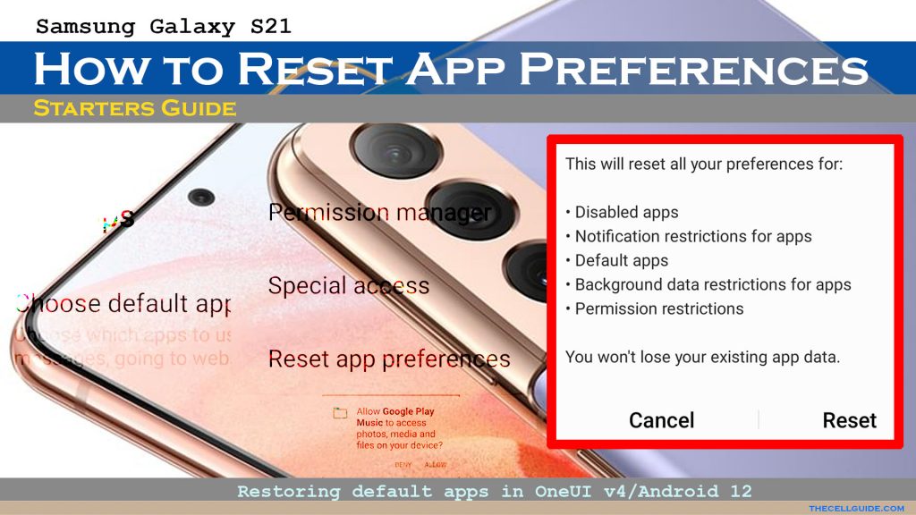 How to Reset App Preferences on Samsung Galaxy S21 Android 12