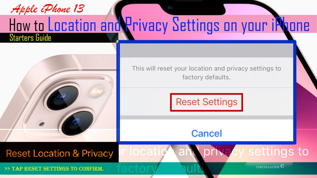reset location and privacy settings iphone13 confirm