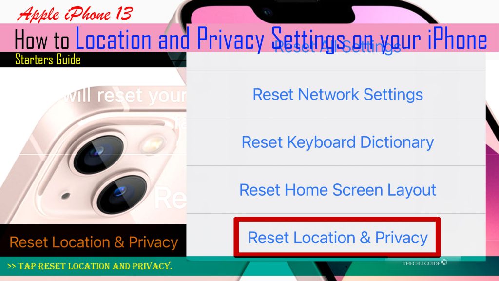 reset location and privacy settings iphone13 rlap