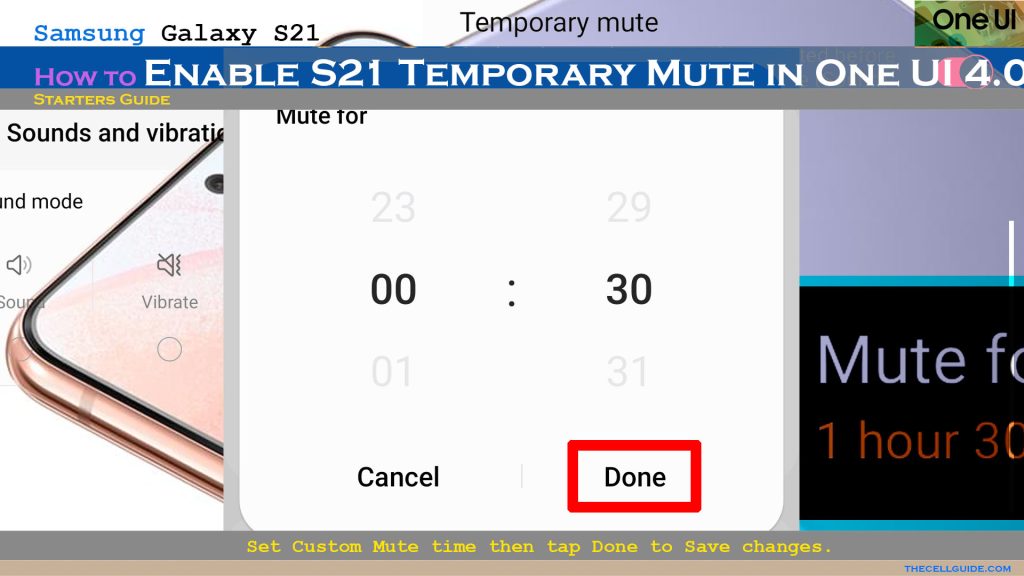 enable temporary mute galaxys21 oneui4 custommutedone