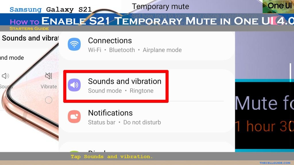 enable temporary mute galaxys21 oneui4 soundsandvibration