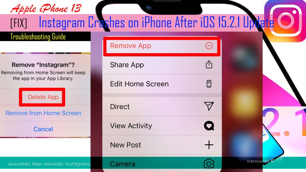 fix instagram crashes on iphone13 after ios1521 update reinstall app