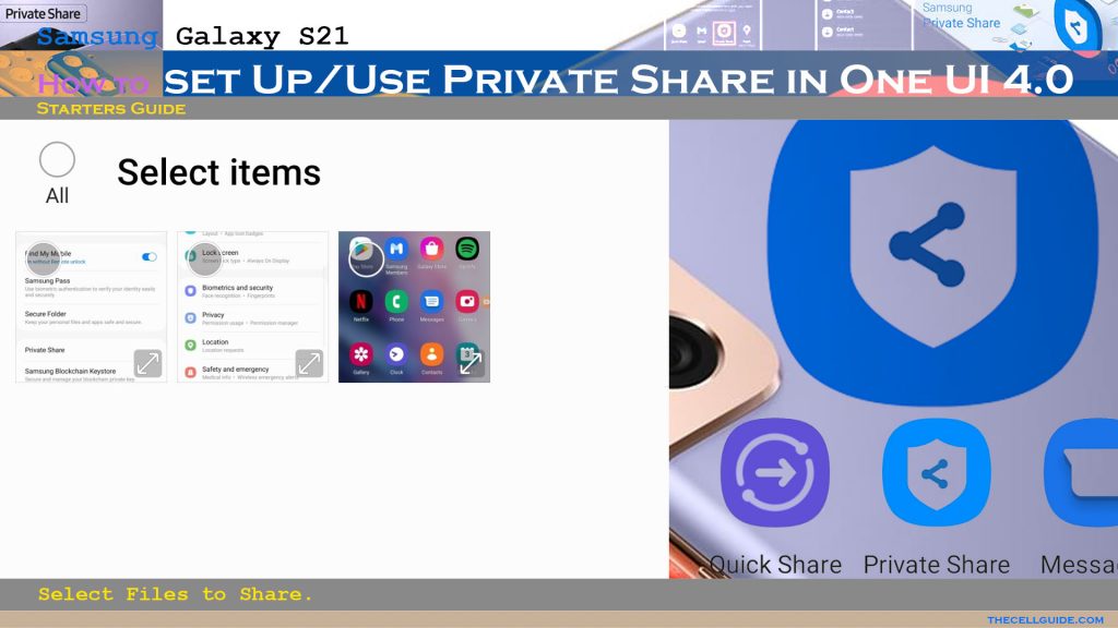 Samsung S21 private share app