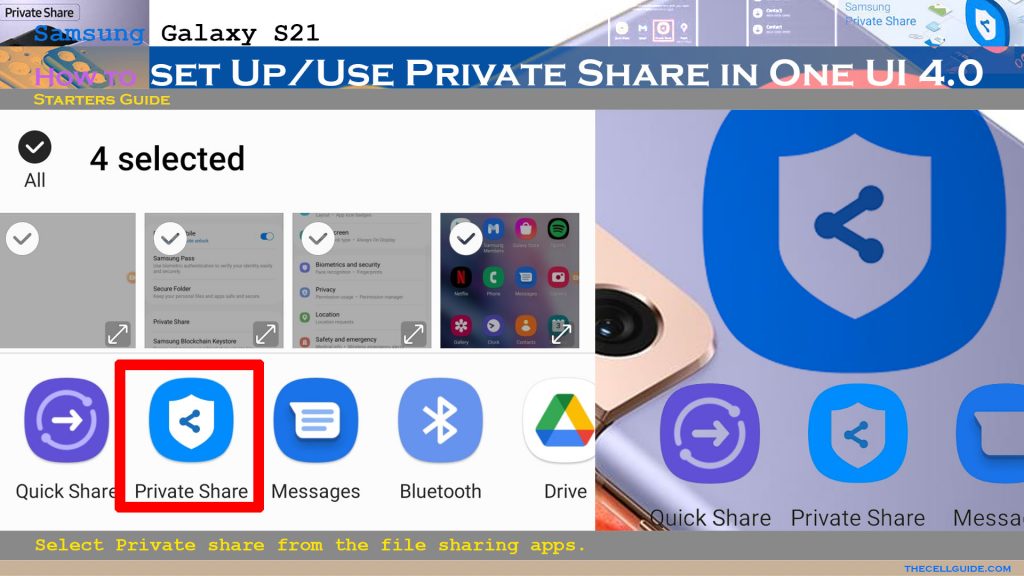 Samsung S21 private share app