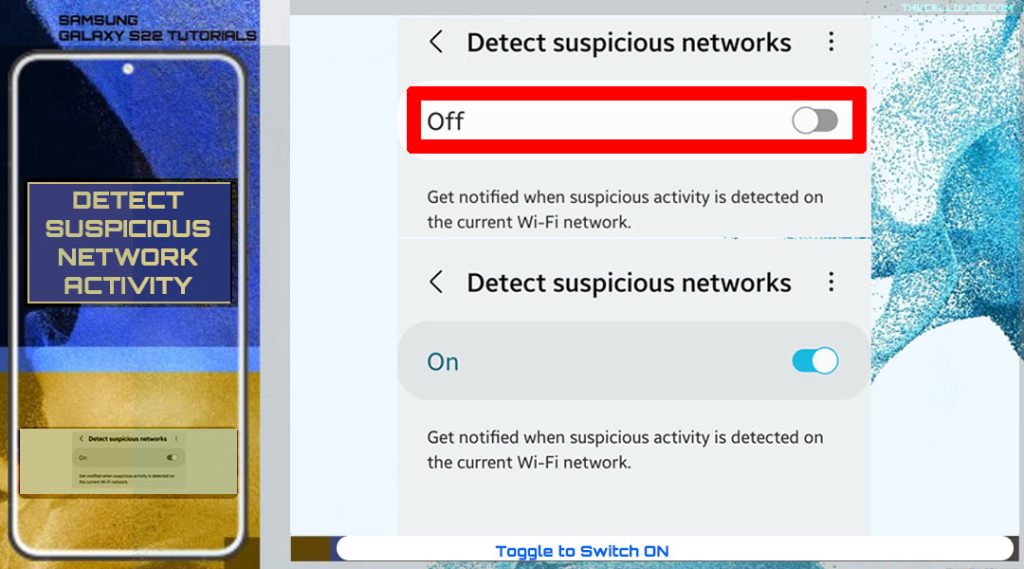 detect suspicious network activity galaxy s22 ON