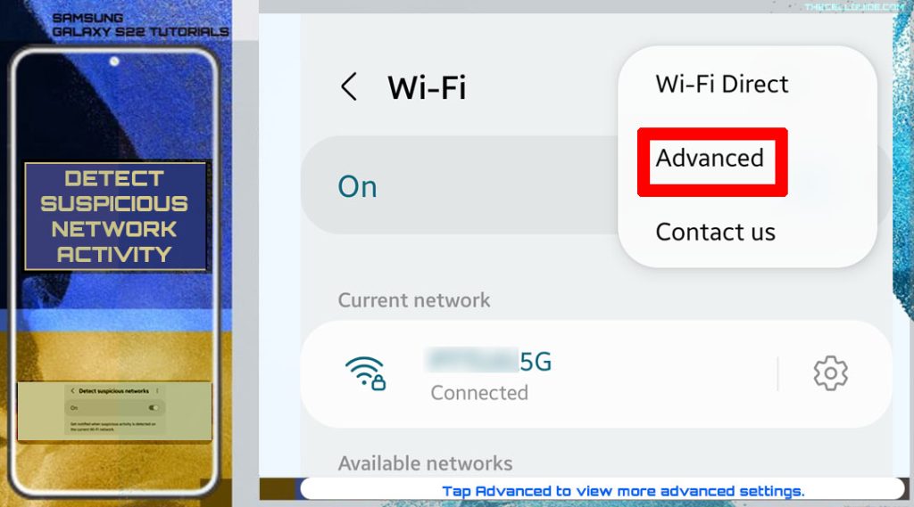 detect suspicious network activity galaxy s22 adv