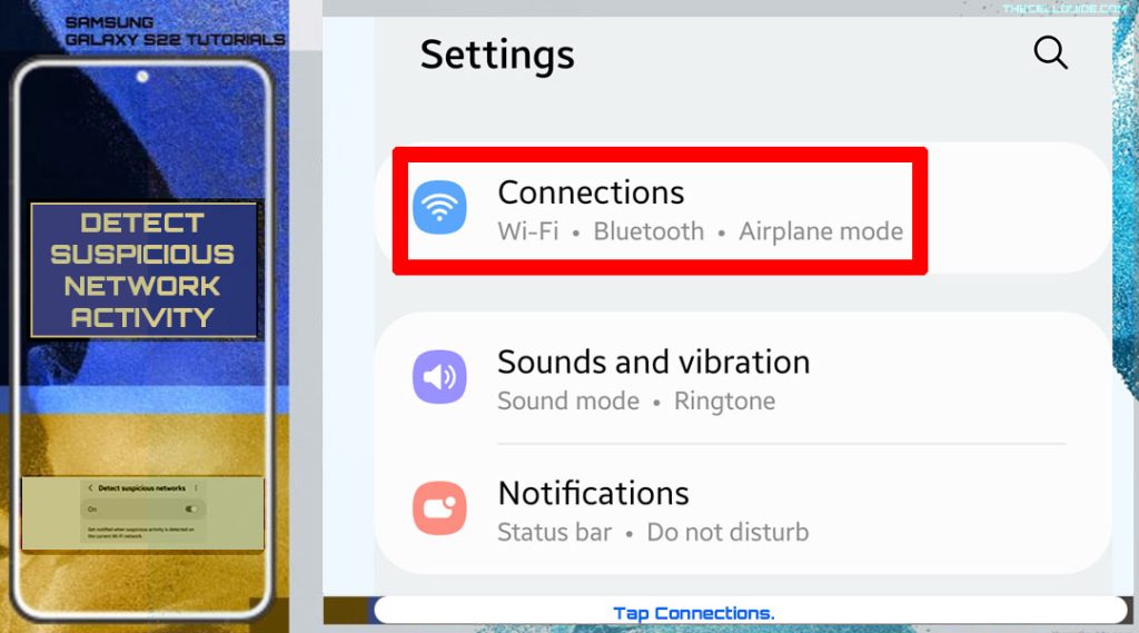 detect suspicious network activity galaxy s22 connections