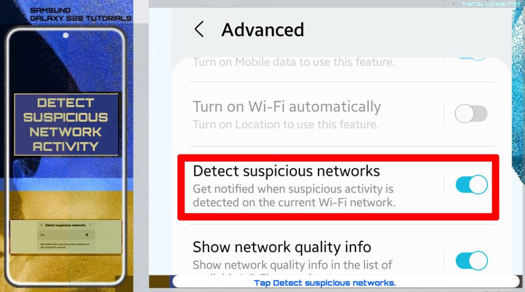 detect suspicious network activity galaxy s22 dsn