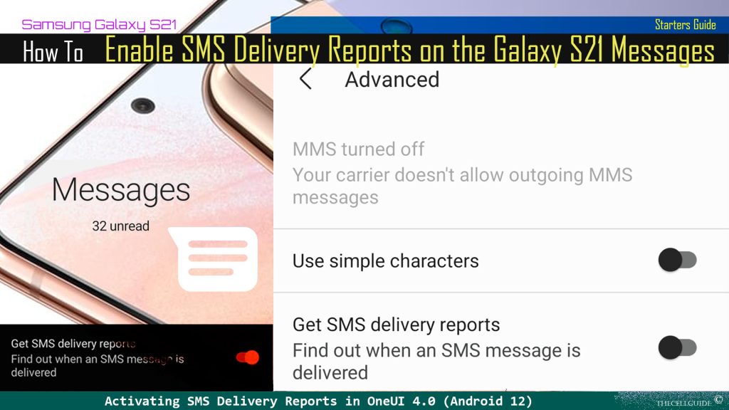 how to enable message delivery report in Samsung