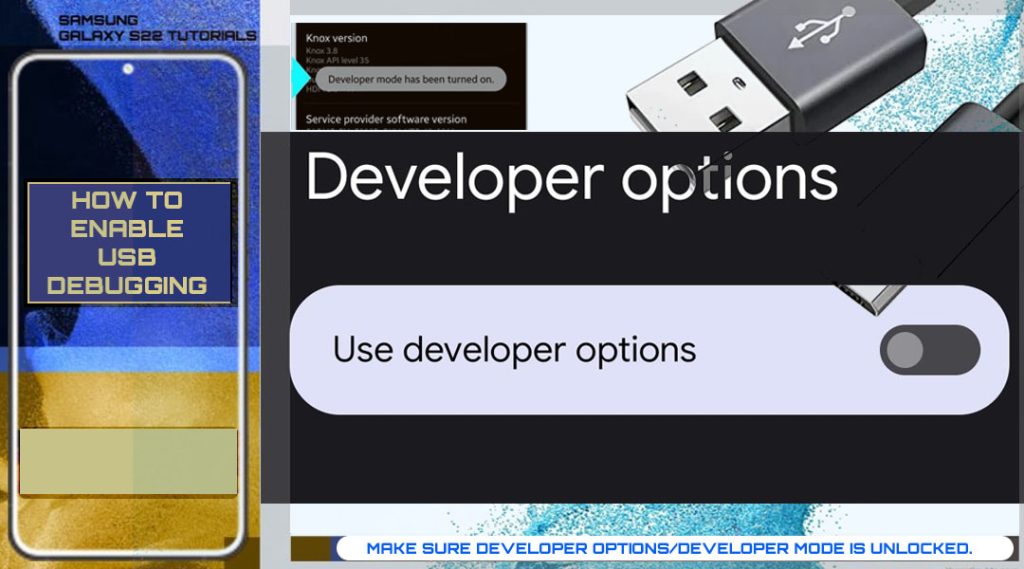 enable usb debugging galaxy s22 dev options