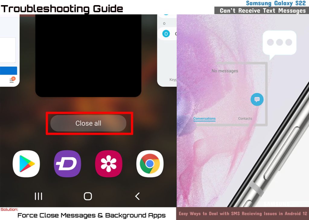 fix galaxy s22 cannot receive text messages endbgapps
