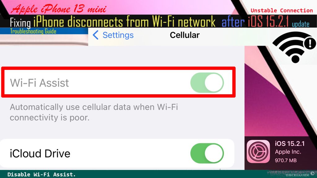 fix iphone13 disconnects from wifi ios1521update disablewifiassist