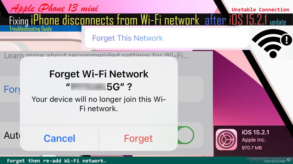 fix iphone13 disconnects from wifi ios1521update forgetnetwork