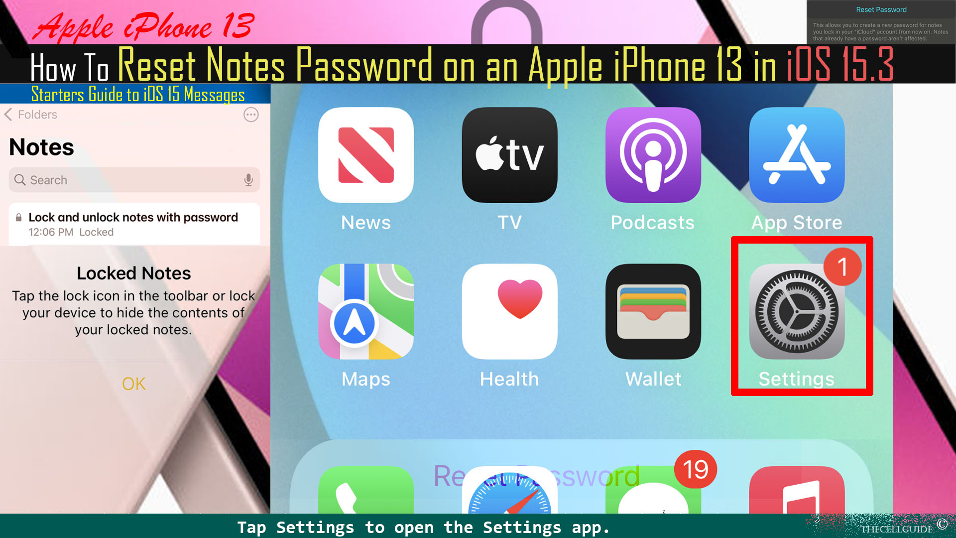 Reset notes password iphone13 ios15 settings TheCellGuide