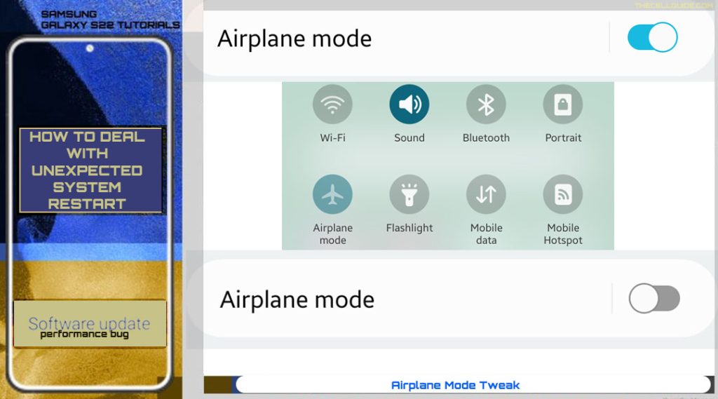 samsung galaxy s22 keeps rebooting after update airplane