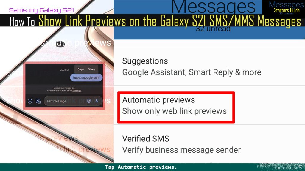 show link previews galaxys21 messages vlprev