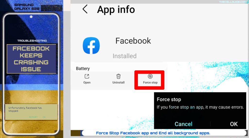 Force Stop Facebook app