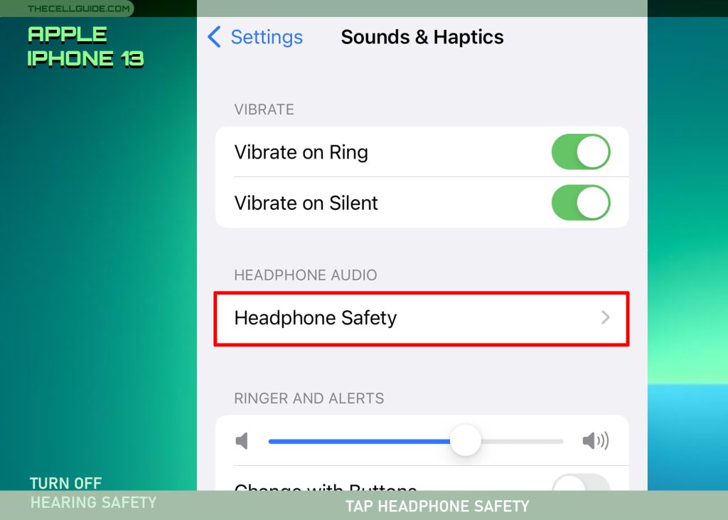 turn off hearing safety on iphone13 hs