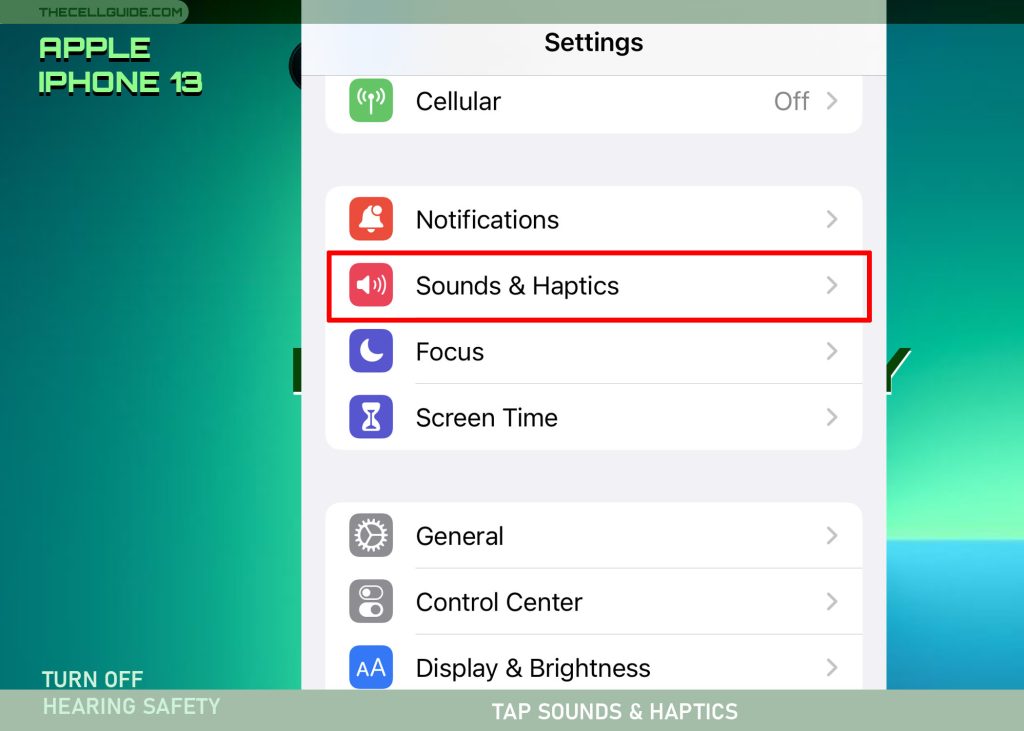 turn off hearing safety on iphone13 sh