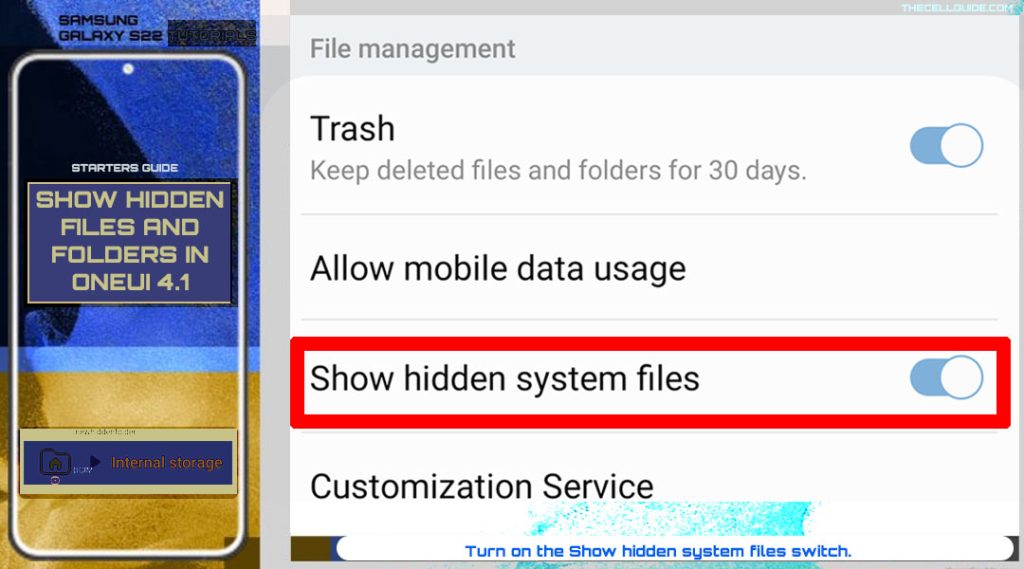 view hidden files and folders galaxy s22 switchON