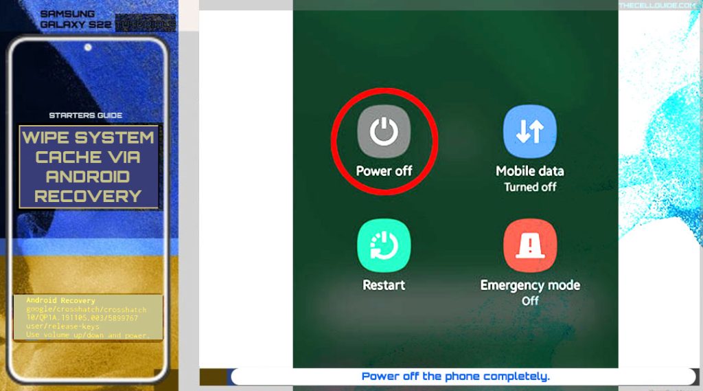 wipe cache partition galaxy s22 power off