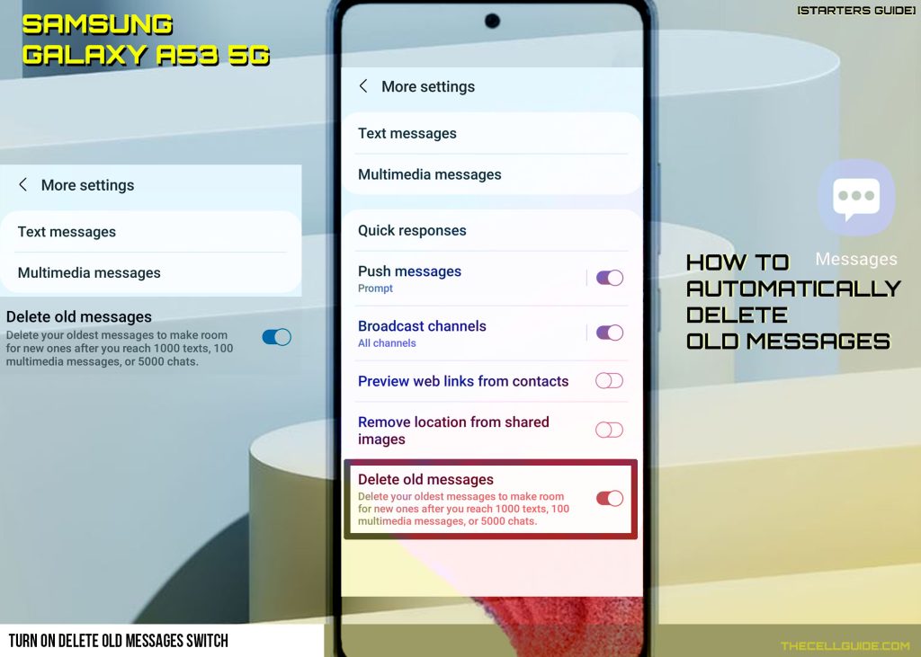 how to delete messages on samsung a53