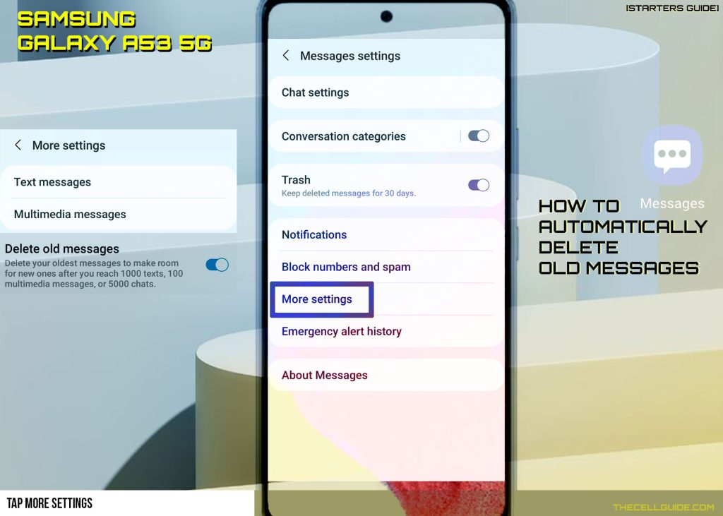how to delete messages on samsung a53