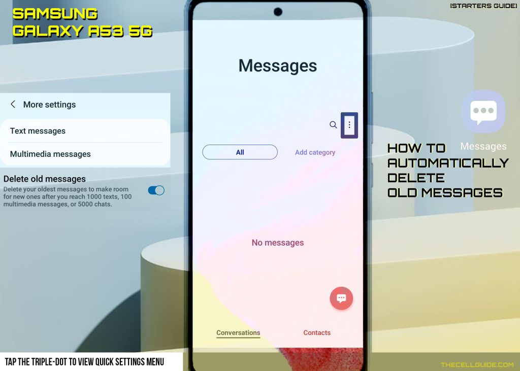 how to delete messages on samsung a53