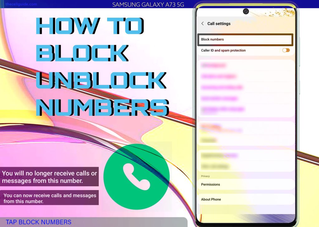 block unblock phone number galaxy a73 BN