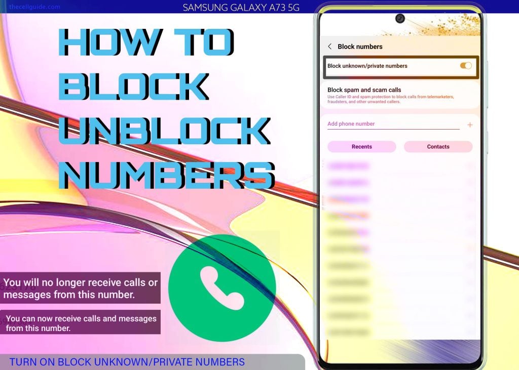 block unblock phone number galaxy a73 BUPN